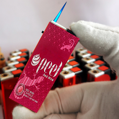 烟厂草PEEL原装百乐彩印红酒蓝莓奶油橙子双爆珠子防风充气打火机