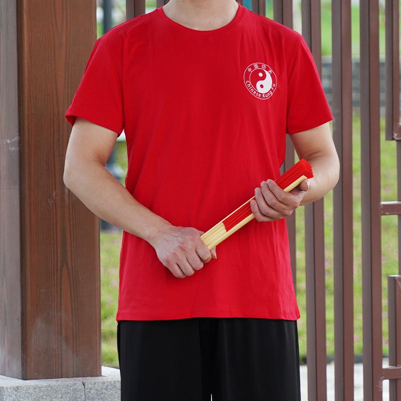太极短袖T恤太极服武术太极拳练功服中老年新款女男夏季上衣服装