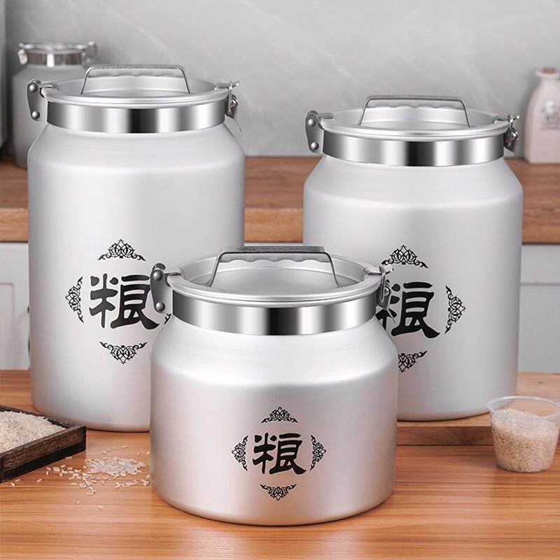 304不锈钢真空米桶家用防虫防潮加厚储粮桶食品级太空铝密封抽气