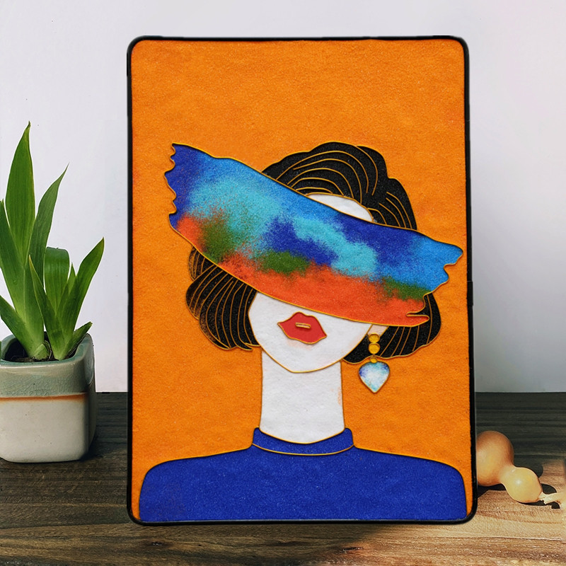 人物图景泰蓝掐丝珐琅画diy手工材料包非遗金丝彩沙画家用装饰画