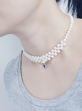 银珍珠女甲状腺术后遮挡项链