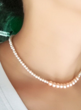 天然小珍珠项链遮手术颈部短款
