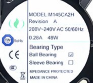 M145CA2H M145GDA2H M145FCA2H M115BA1H 17CM MUTUAL MOTOR 风扇