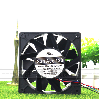 9GV1224C1D03 DC24V 0.64A 原装正品山洋SAN 12CM 设备风扇