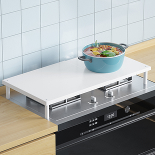 厨房分层置物架可伸缩锅具收纳架燃气灶支架台面隔板隔层加高盖板