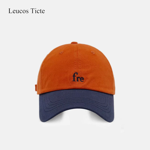 撞色纯棉棒球帽遮阳显脸小