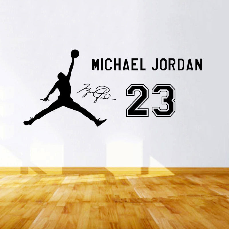 篮球明星迈克尔乔丹墙贴纸乔丹23号镂空贴画球吧寝室客厅防水贴纸