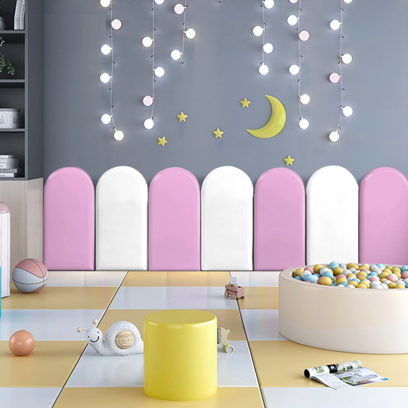 幼儿园儿童防撞墙贴软包早教墙裙弧形墙围海绵泡沫垫墙面装饰自粘