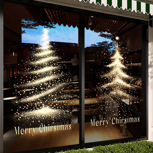 圣诞节装饰橱窗玻璃门贴纸静电贴