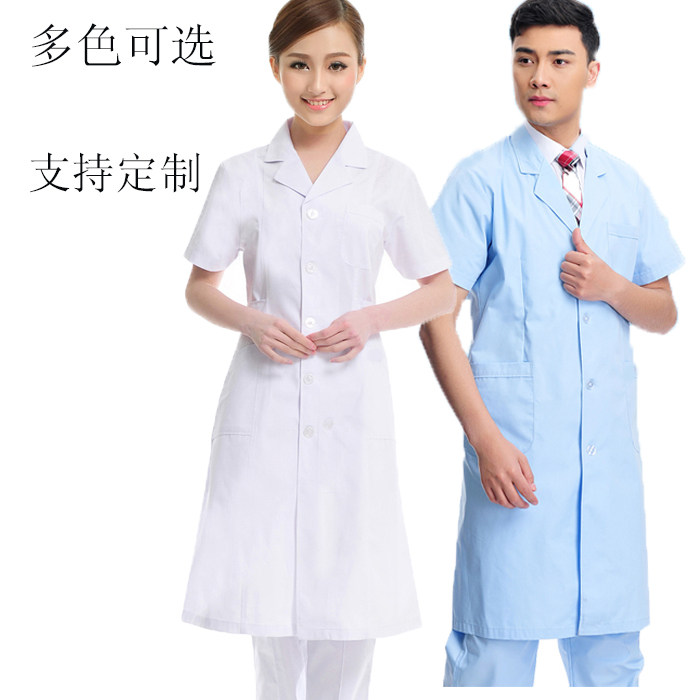 白大褂短袖医生服男女实验服学生医师服护士药店美容院工作服制服