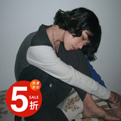 惊喜特价 Bettychow Old C美利奴纯羊毛灰蓝拼色开衫 减龄外套