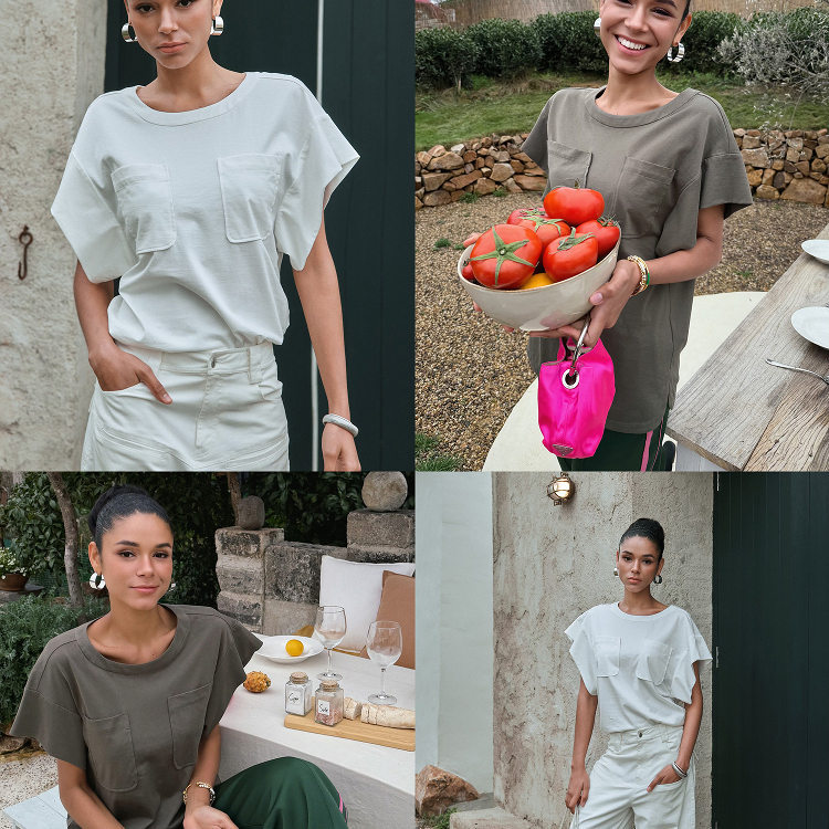 进口高支棉宽袖口遮肉显瘦T恤