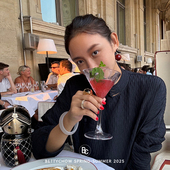 高级定制 菱格暗纹理蓝黑色中式 衬衫 Bettychow 直筒裤 国风两件套