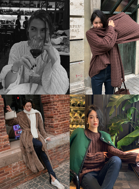 Bettychow 羊绒绞花白色毛衣+围巾2色ins休闲法式纯色时尚毛衫