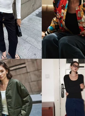 Bettychow 山羊绒日本美雅碧无缝胸垫一体长袖纯色打底衫黑色白色