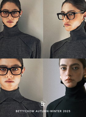 Bettychow 镇店！美颜神器小V脸 直角肩羊毛阔肩高领套头毛衣黑灰