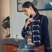 宽松版 Bettychow经典 翻单 小香风馆藏级全手工珍珠蓝色棉服外套