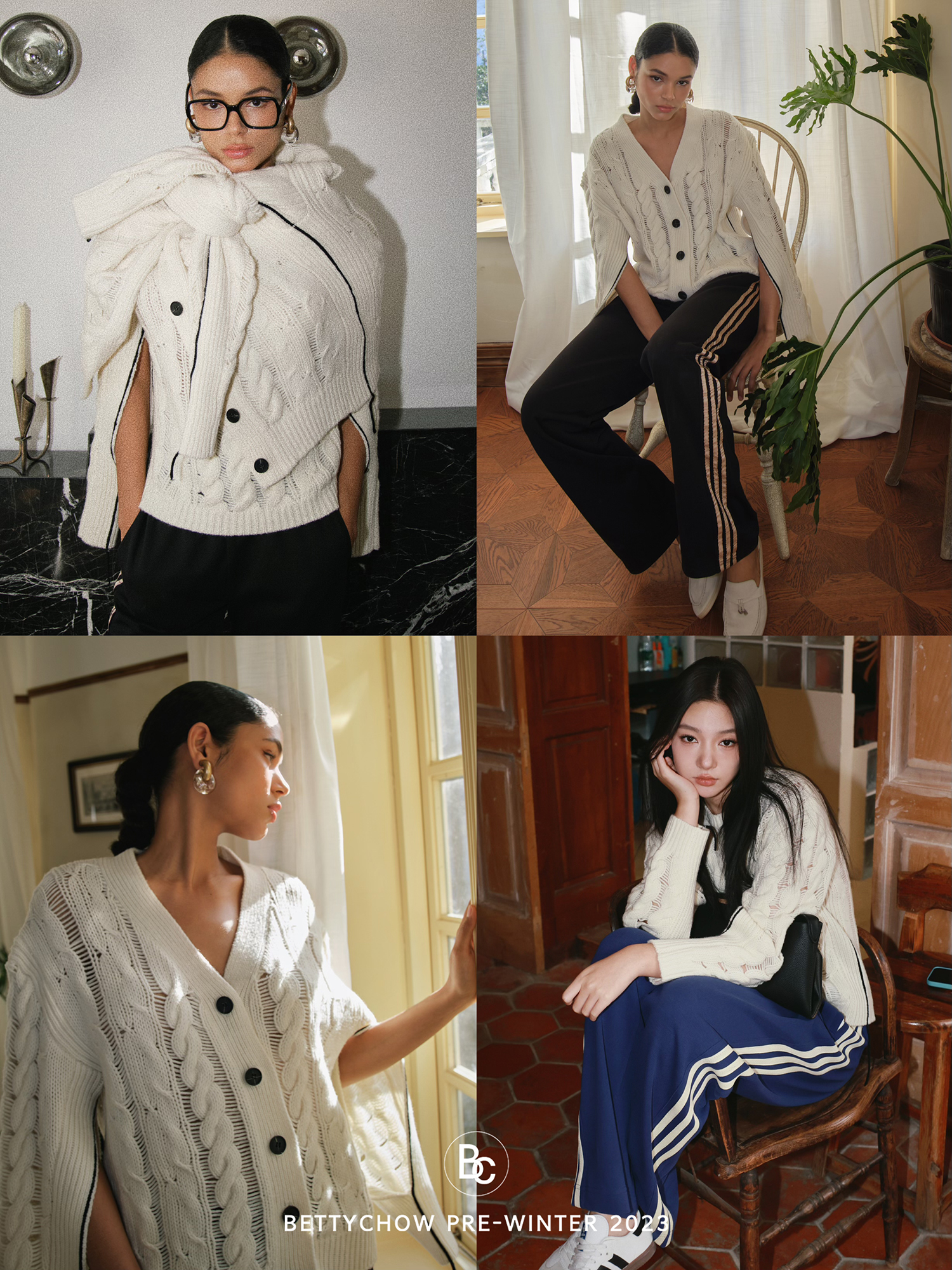 纯羊毛慕斯白镂空毛衣开衫2款