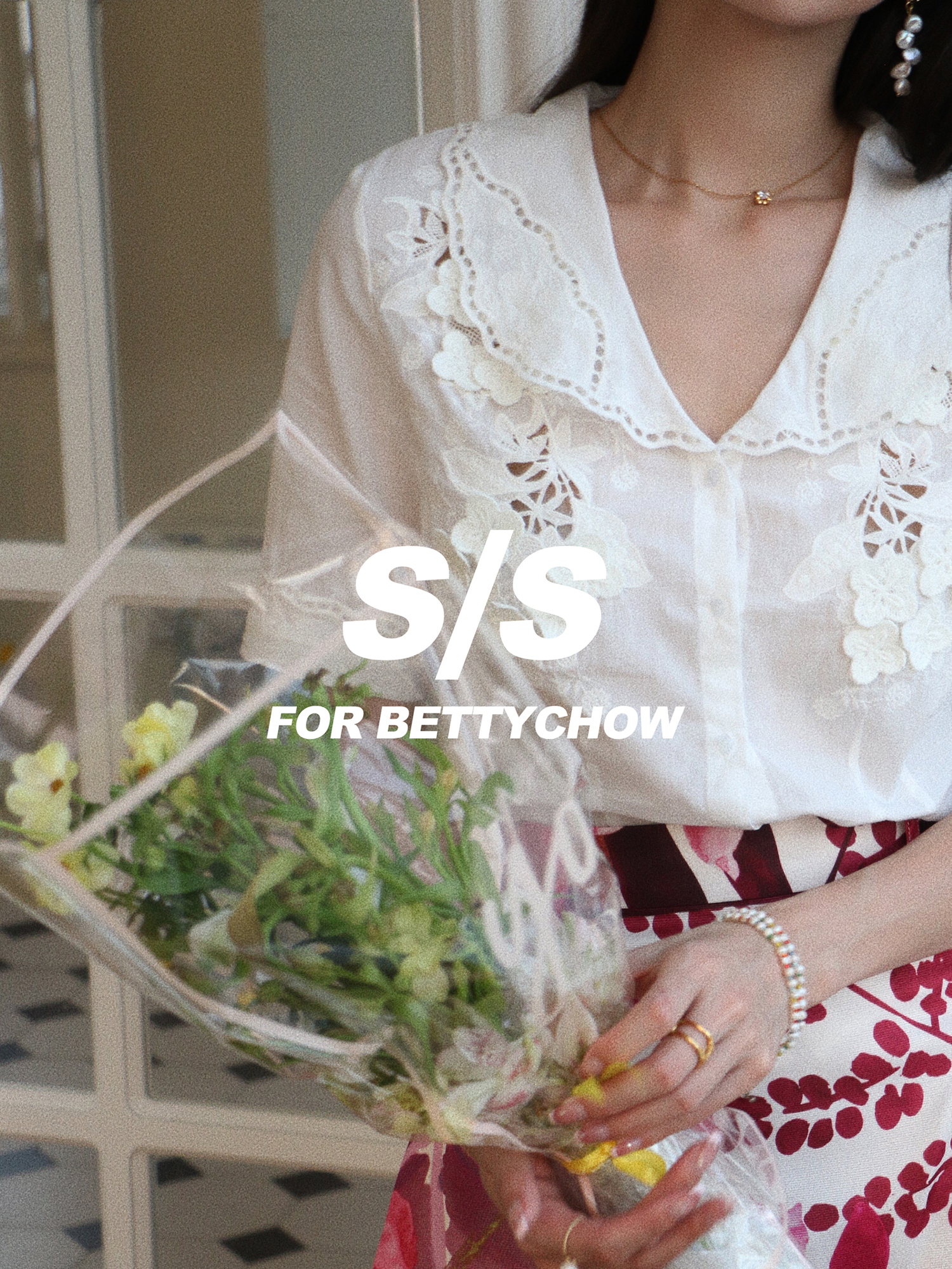 BettyChow南法刺绣棉质短袖上衣