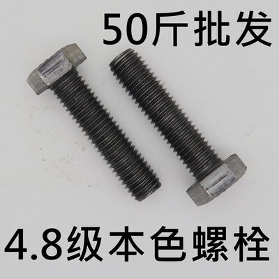 铁本色4.8级国标外六角螺丝螺栓