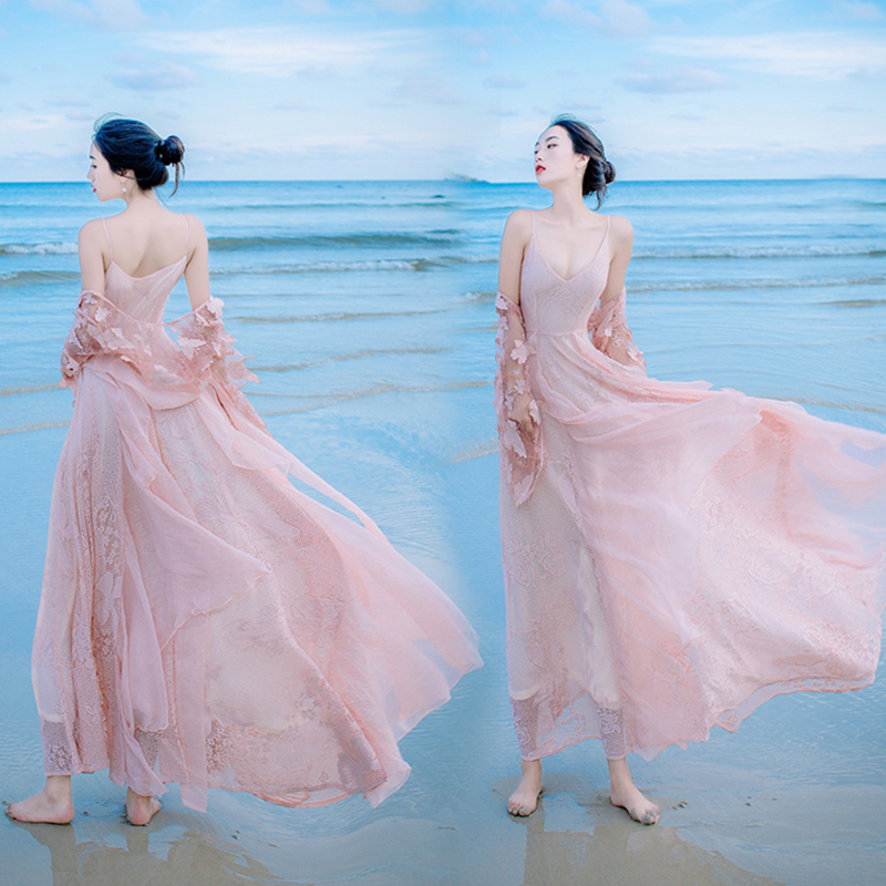 青海湖旅游女装衣服适合出游拍照必备茶卡盐湖裙子海边度假套装夏