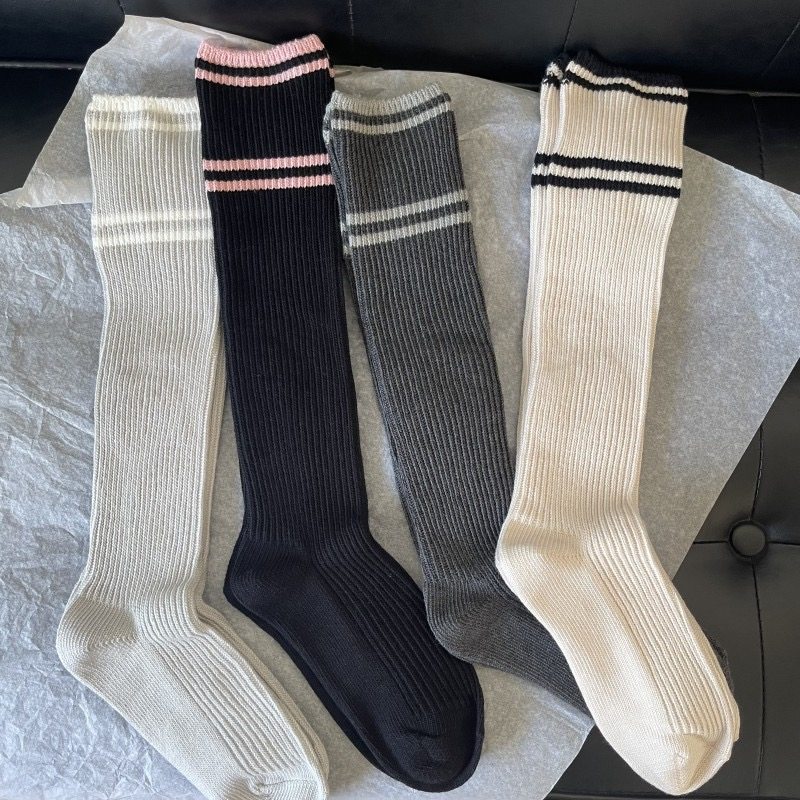 秋冬小香风条纹miu系小腿袜及膝袜显瘦网红潮流堆堆袜复古长筒袜,女士内衣/男士内衣/家居服,长筒袜,淘宝优惠券,粉丝福利购,淘宝优惠卷