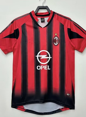 复刻版2004-05赛季AC米兰主场复古球衣 卡卡因扎吉舍瓦短袖足球服