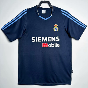 复刻2003-04赛季皇马客场复古老款球衣 大罗劳尔小贝齐达内足球服