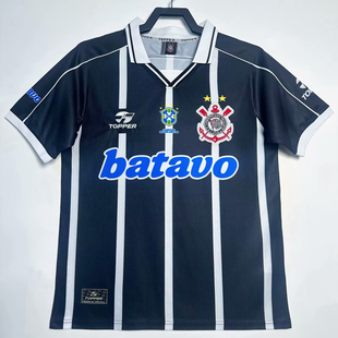 复刻版1999-00年科林蒂安客场复古老款球衣 怀旧短袖足球服男款