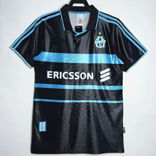 复刻版1999-00赛季马赛二客复古老款球衣7号皮雷斯足球服短袖男款