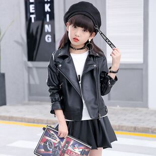 女童皮衣外套春秋2026新款 夹克小女孩宝宝中大童PU皮 儿童洋气韩版