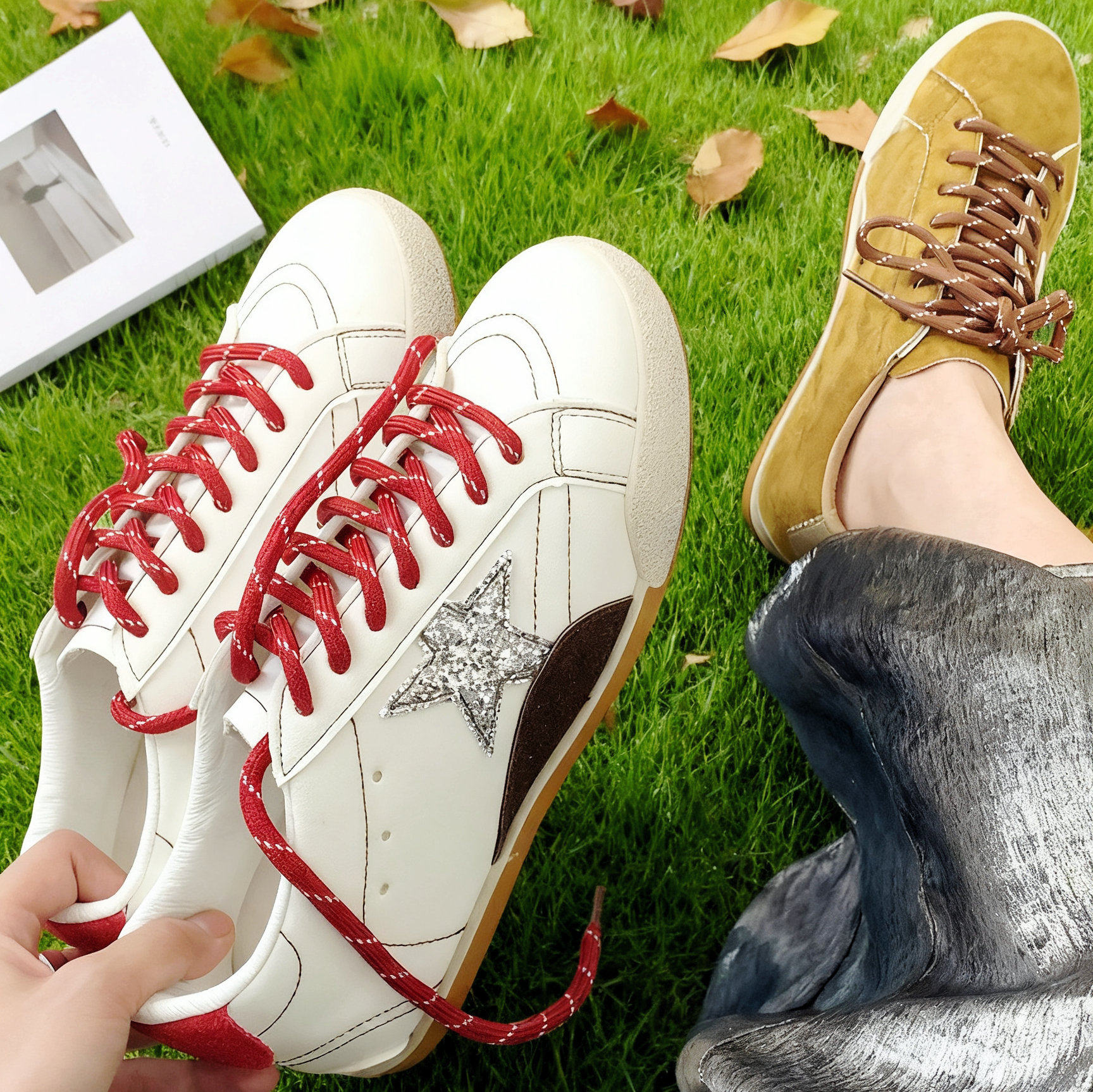 德训鞋女鞋白色星星鞋平底轻便赛车鞋软底小白鞋休闲小众芭蕾板鞋,女鞋,德训鞋,淘宝优惠券,粉丝福利购,淘宝优惠卷