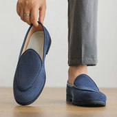 豆豆鞋 英伦套脚尖头乐福鞋 夏季 皮鞋 男士 复古单鞋 法式 一脚蹬帆船鞋