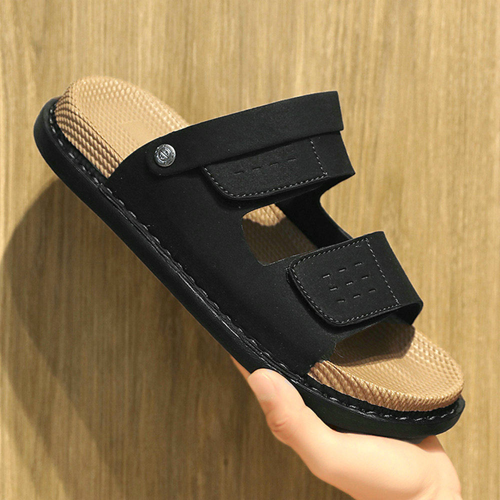 男士拖鞋软底踩屎感外穿开车厚底两穿凉鞋复古日系凉拖港风一字拖