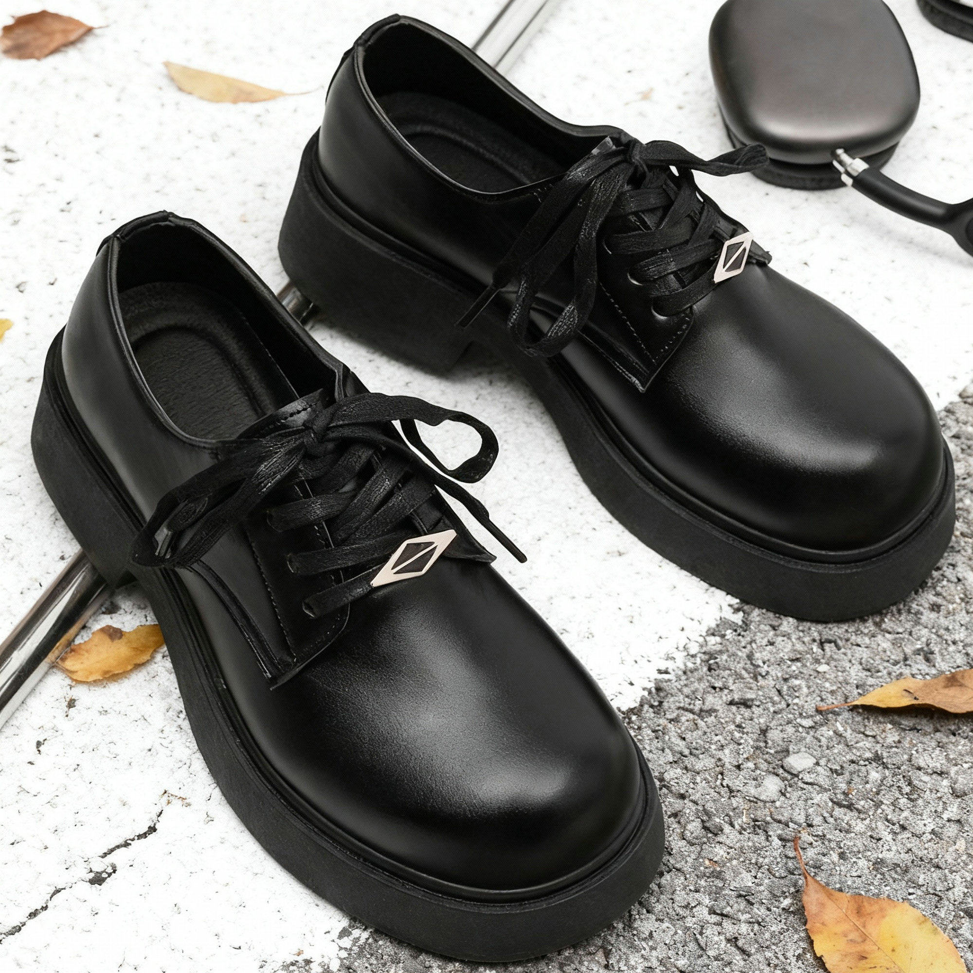 皮鞋男鞋黑色厚底增高年轻青少年痞帅商务休闲上班小众美式德比鞋