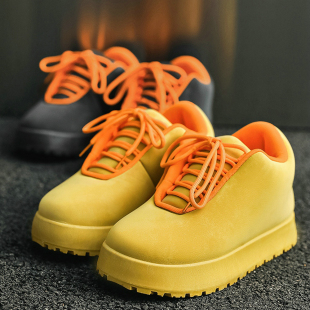 面包鞋男鞋小众板鞋个性胖胖鞋原创肥肥鞋设计感潮流厚底黄色潮鞋