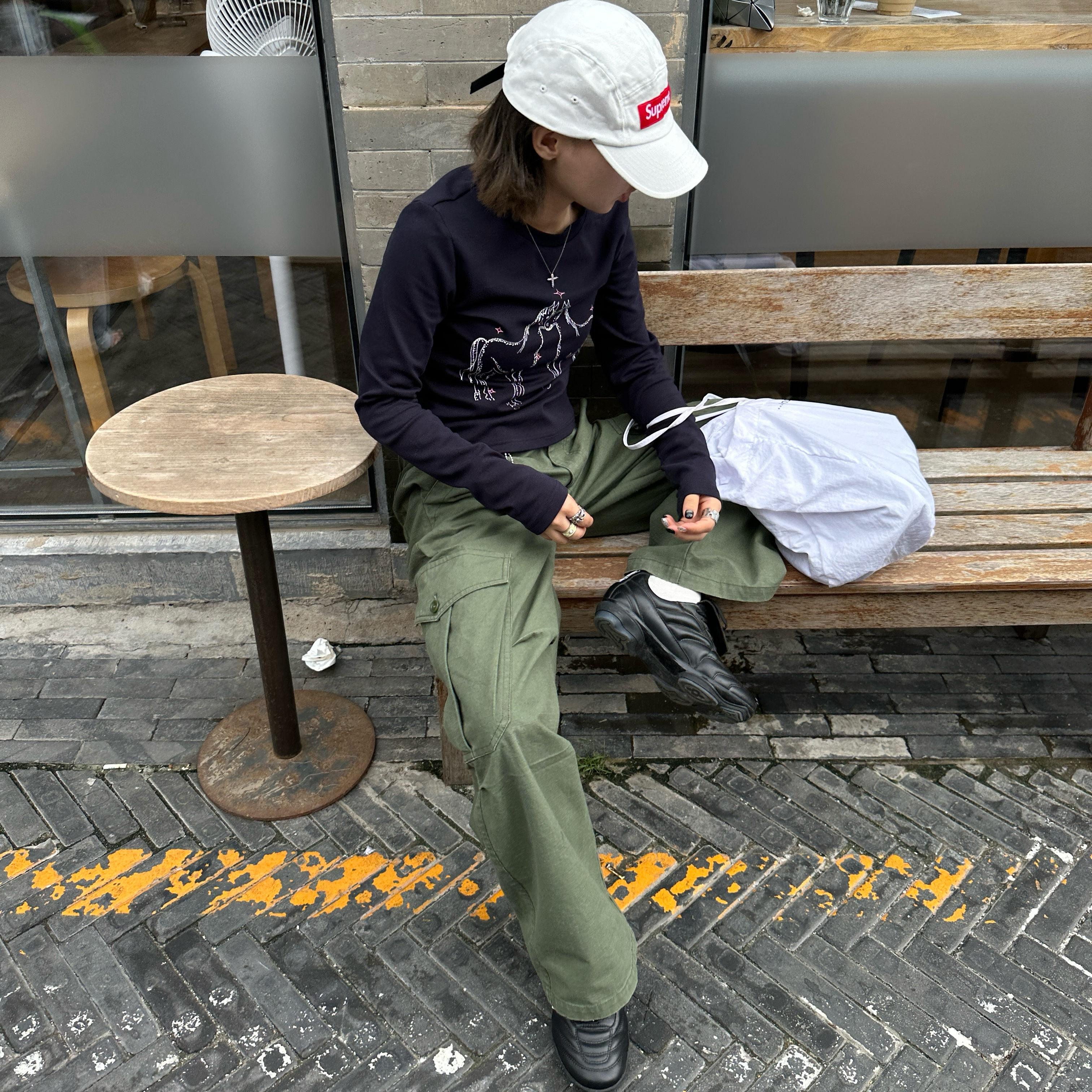 慵懒风宽松休闲百搭长袖打底上衣