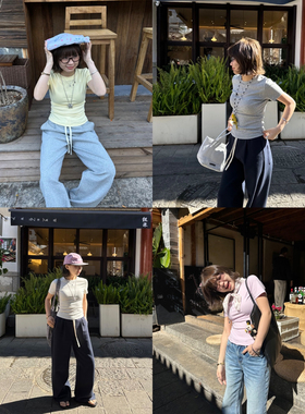 Our2【好身材打底T】2026春季新款百搭百搭圆领款修身短袖T恤上衣