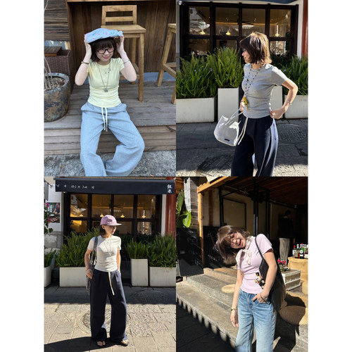 Our2【好身材打底T】2026春季新款百搭百搭圆领款修身短袖T恤上衣