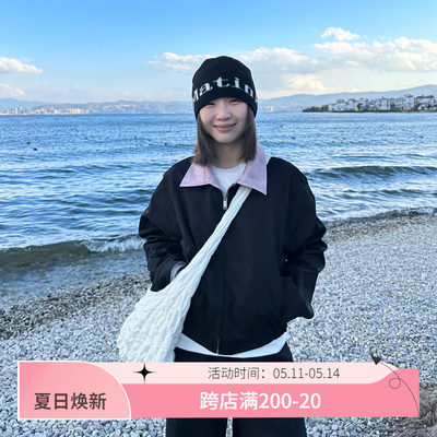 Our2两面穿棒球服女棒球服复古