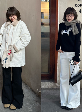 Our2【超模微喇裤】2025新款秋冬中低腰百搭显瘦休闲微喇牛仔裤女