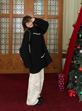 Our2【生日牛角扣大衣】秋冬设计师休闲气质感时尚百搭羊毛大衣女