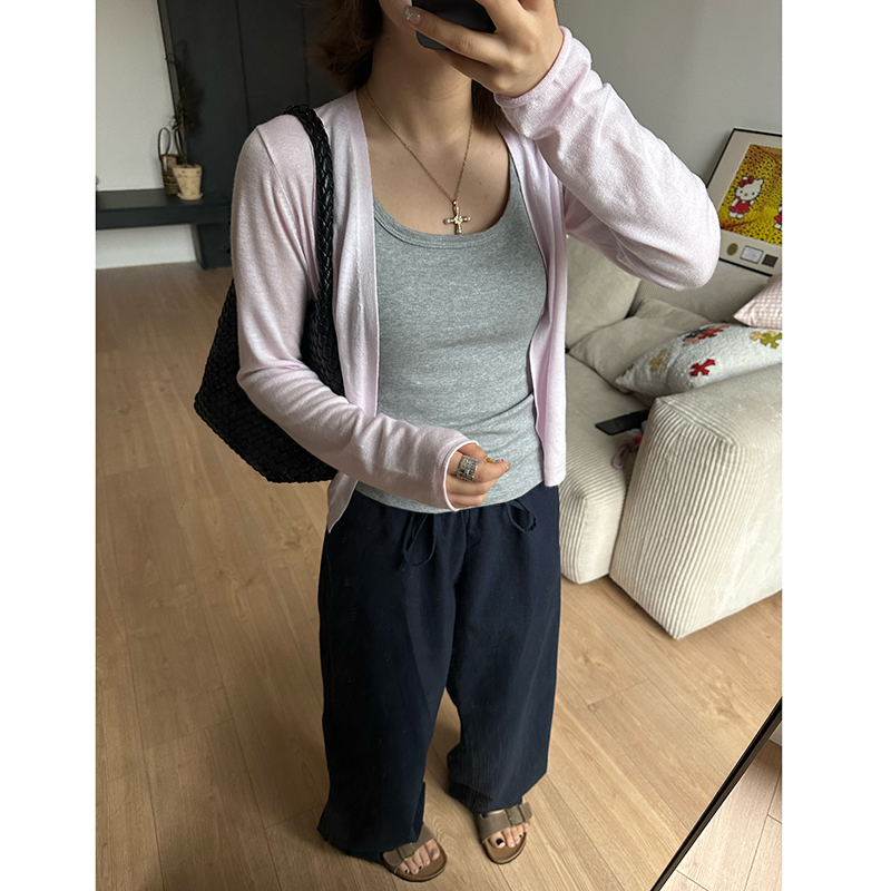 Our2韩系慵懒风针织开衫女2025夏季新款宽松显瘦百搭长袖上衣外套