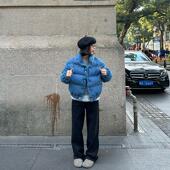 高腰显瘦直筒阔腿拖地裤 Our2设计感复古茶花水洗牛仔裤 2024新款