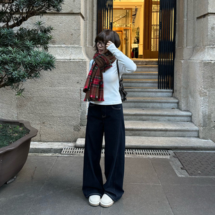 Our2【四面弹原牛】秋冬四面弹显瘦设计感宽松时尚百搭原牛裤长裤