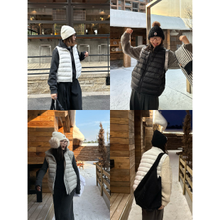 Our2【双版本排骨马甲】秋冬修身无袖设计款羽绒马甲背心上衣女款