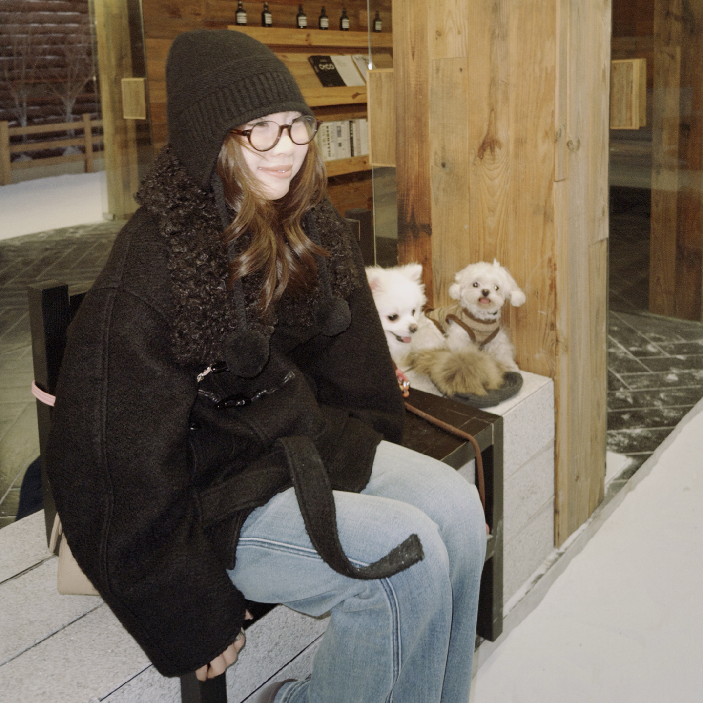 Our2【卷卷毛牛角扣】冬季羊毛韩版气质中长款保暖毛呢外套上衣女