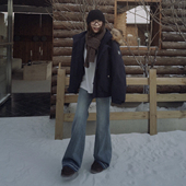 牛仔裤 Our2 显瘦微喇长款 2025秋冬休闲百搭设计款 女 微喇瘦瘦裤