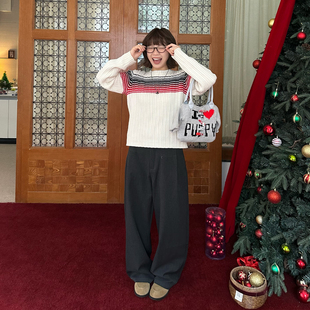 直筒裤 Our2row西裤 宽松休闲百搭阔腿裤 女2025新款 复古休闲裤