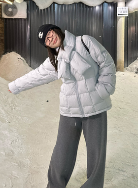 Our2【轻量化方块羽绒】【带围巾】秋冬季休闲保暖方块羽绒服外套